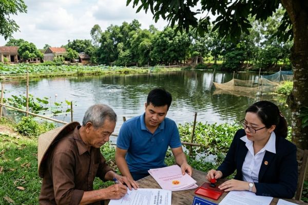 Ủy quyền trong giao dịch đất ao hồ