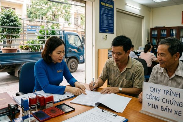 Công chứng hợp đồng mua bán xe chở cây cảnh