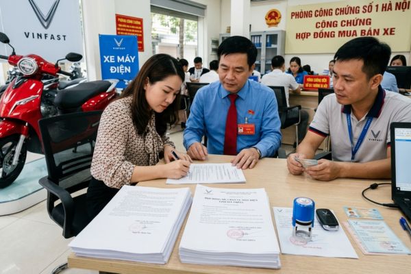 Công chứng hợp đồng mua bán xe điện VinFast Impes