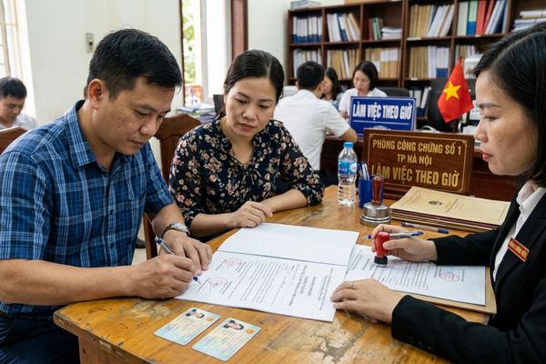 Công chứng cam kết về việc không yêu cầu bồi thường của vợ và chồng