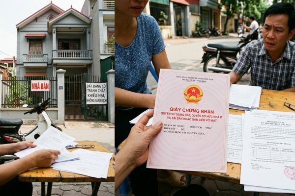 Mua nhà đất có sổ đỏ nhưng đang có khiếu nại tố cáo