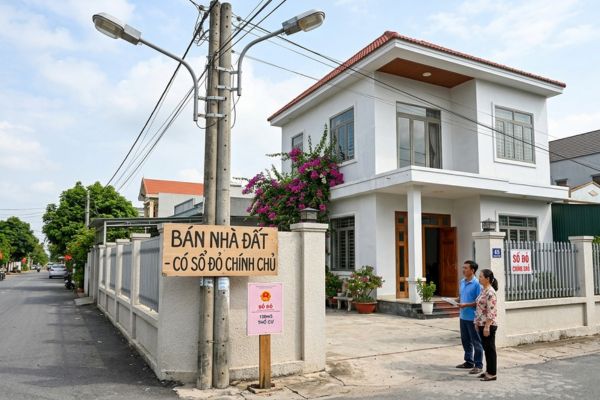 Mua nhà đất có sổ đỏ nhưng đất có cột điện chiếu sáng