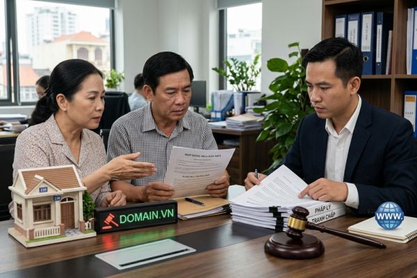 Bán nhà có tranh chấp về tên miền trung tâm: Pháp lý