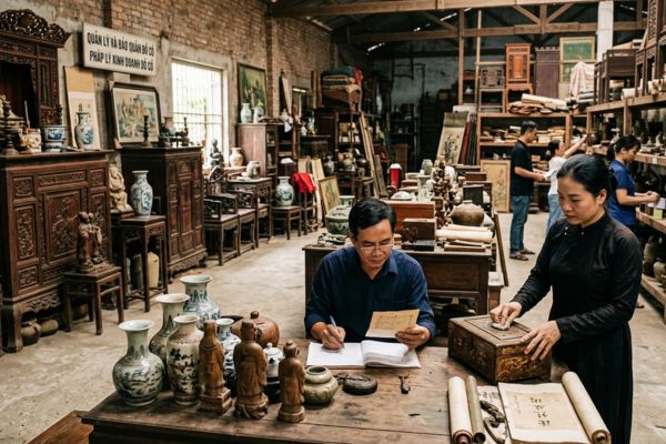 Bán nhà kho đồ cổ: Pháp lý và bảo quản