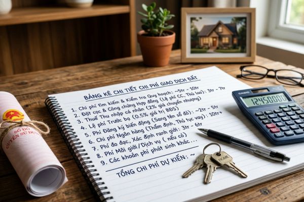 Chi phí ẩn khi giao dịch đất: Bảng kê chi tiết từ A-Z cho người mới