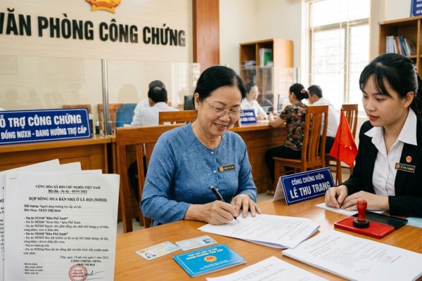 Công chứng hợp đồng mua bán Nhà ở xã hội (NƠXH) cho người đang hưởng trợ cấp