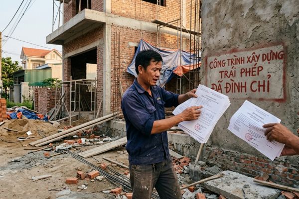 Đất gắn liền với công trình xây dựng trái phép: Hậu quả khi ký công chứng