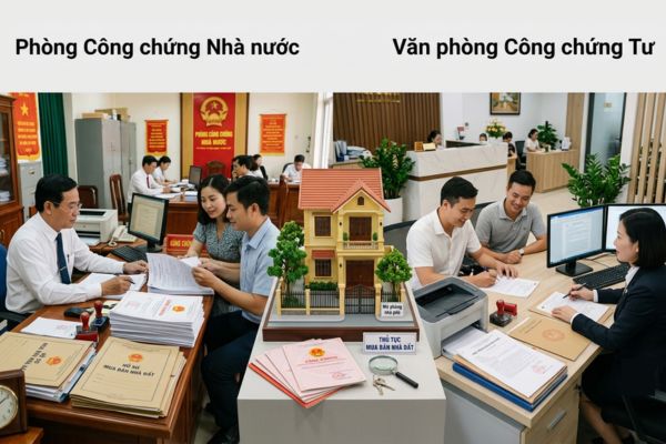 So sánh dịch vụ công chứng bán nhà tại văn phòng tư và phòng công chứng nhà nước