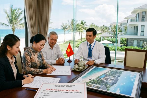 Cho tặng tài sản là quyền sở hữu biệt thự nghỉ dưỡng ven biển: Lập hợp đồng chuẩn