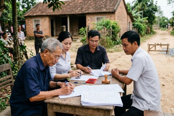 Công chứng hợp đồng cho mượn đất làm đường đi tạm thời