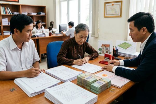 Công chứng văn bản phân chia di sản thừa kế đất có đền bù bằng tiền