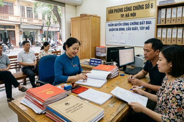 Đất giáp ranh giữa các quận nội thành Hà Nội: Thẩm quyền văn phòng công chứng