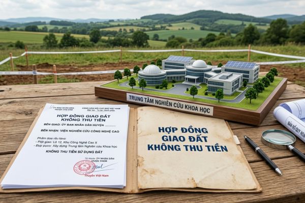 Đất làm trung tâm nghiên cứu khoa học: Hợp đồng giao đất không thu tiền