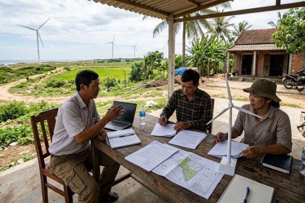 Đất xây dựng công trình năng lượng, điện gió: Hợp đồng đền bù mặt bằng