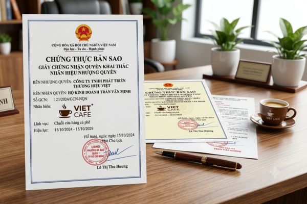 Chứng thực bản sao Giấy chứng nhận quyền khai thác nhãn hiệu nhượng quyền