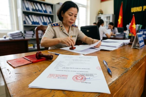 Chứng thực bản sao Giấy chứng nhận tiêu chuẩn sản xuất tốt (GMP)