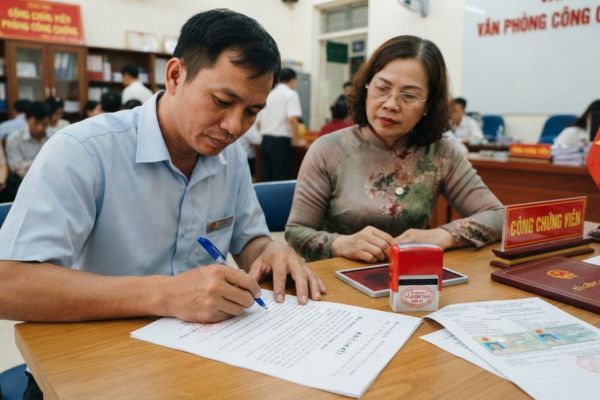 Chứng thực chữ ký trên bản cam kết chịu mọi trách nhiệm khi mất Giấy tờ xe