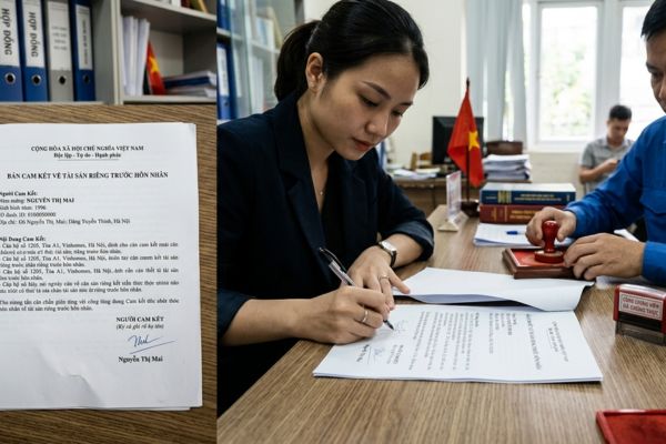 Chứng thực chữ ký trên bản cam kết tài sản riêng hình thành trước hôn nhân