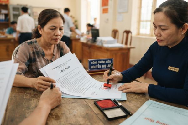Chứng thực chữ ký trên giấy ủy quyền đi làm thủ tục sang tên sổ đỏ