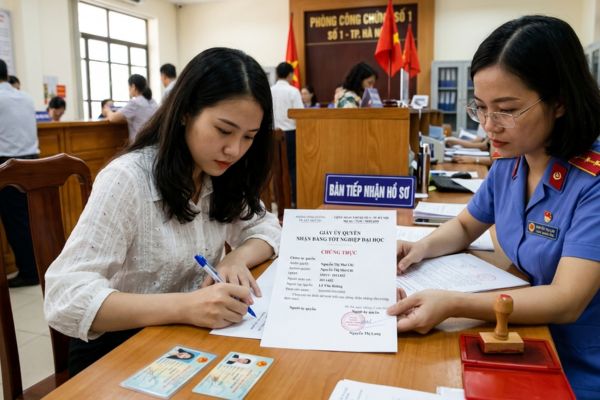 Chứng thực chữ ký trên giấy ủy quyền nhận bằng tốt nghiệp đại học