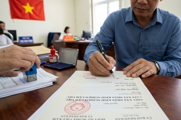 Chứng thực chữ ký trên giấy xác nhận kinh nghiệm làm việc đi nước ngoài