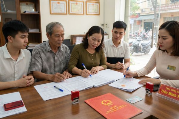 Chứng thực hợp đồng bán nhà ở thuộc quyền sở hữu chung của gia đình
