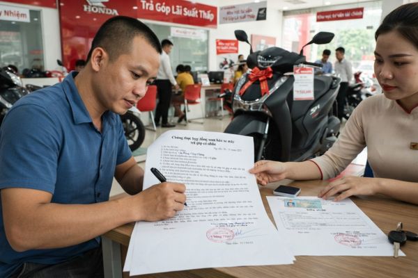 Chứng thực hợp đồng bán xe máy tay ga cao cấp trả góp cá nhân