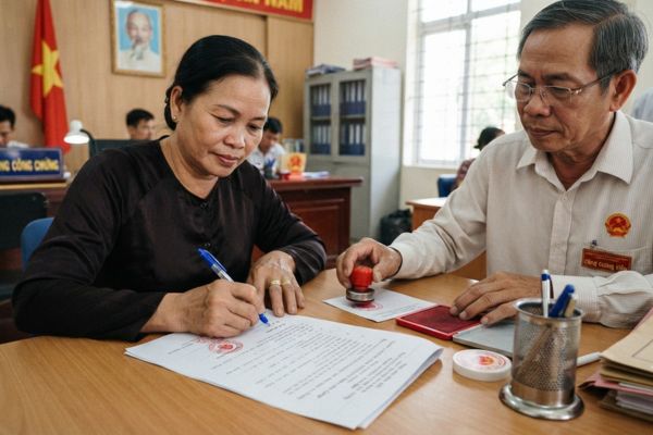 Chứng thực chữ ký trên giấy cam kết không chuyển nhượng tài sản đang tranh chấp