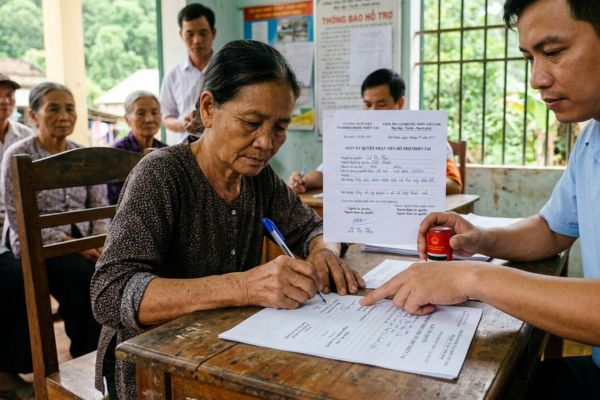 Chứng thực chữ ký trên giấy ủy quyền nhận tiền hỗ trợ thiên tai