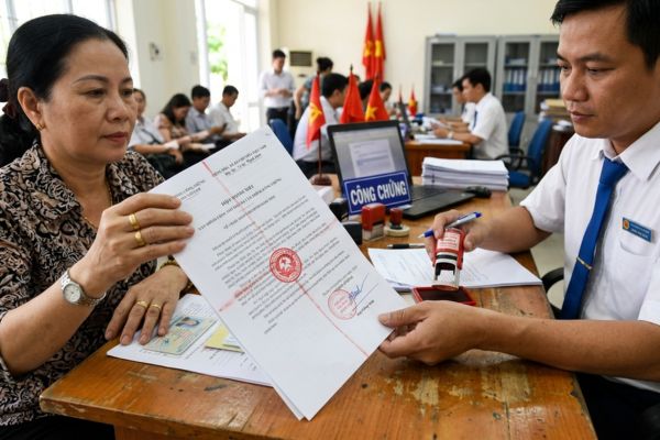 Có được chứng thực chữ ký trên văn bản đã được đóng dấu giáp lai sẵn?