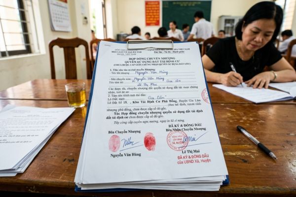 Hợp đồng chuyển nhượng đất tái định cư chưa được cấp sổ đỏ gốc