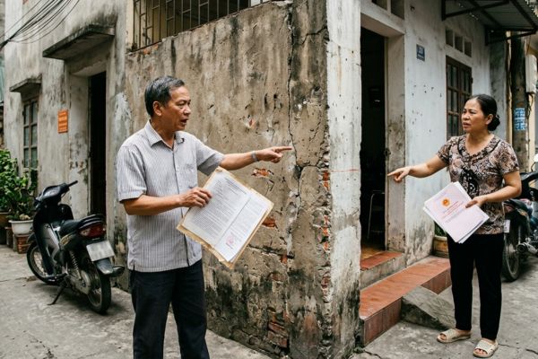 Hợp đồng mua bán nhà đất dính tranh chấp tường chung cột chung với hàng xóm