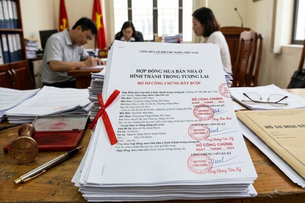 Hợp đồng mua bán nhà ở hình thành trong tương lai: Hồ sơ công chứng bắt buộc