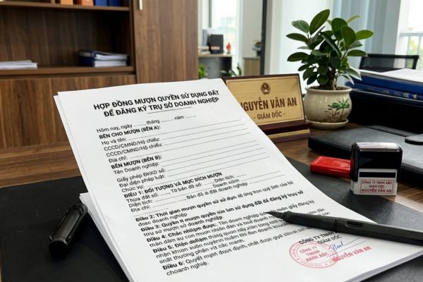 Hợp đồng mượn quyền sử dụng đất để đăng ký trụ sở doanh nghiệp