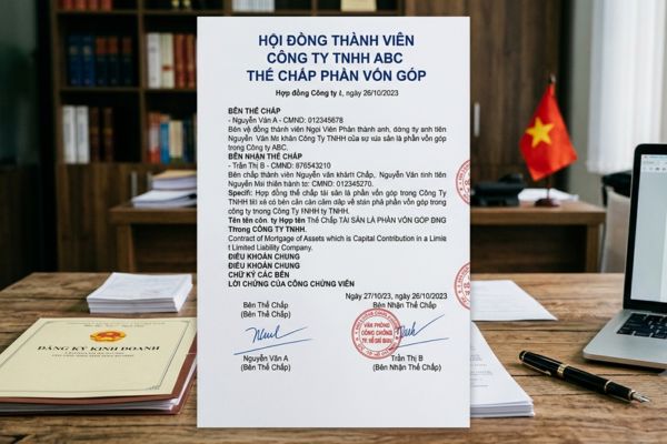 Hợp đồng thế chấp tài sản là phần vốn góp trong công ty TNHH