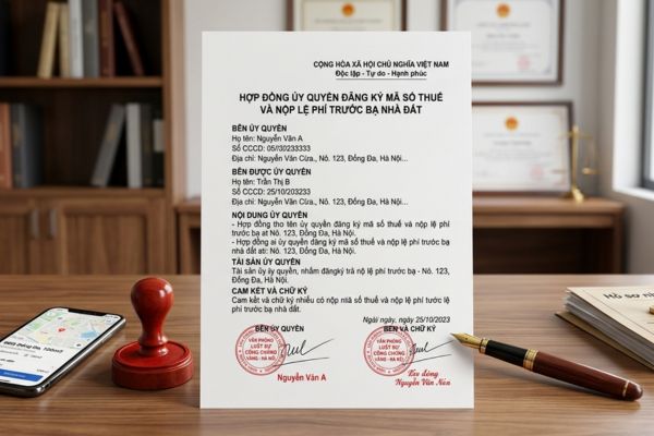 Hợp đồng ủy quyền đăng ký mã số thuế và nộp lệ phí trước bạ nhà đất