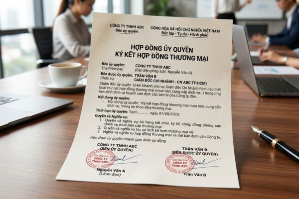 Hợp đồng ủy quyền ký kết hợp đồng thương mại cho Giám đốc chi nhánh