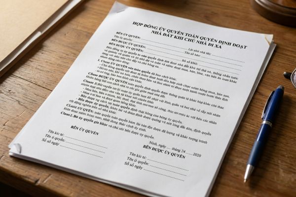 Hợp đồng ủy quyền toàn quyền định đoạt nhà đất khi chủ nhà đi xa