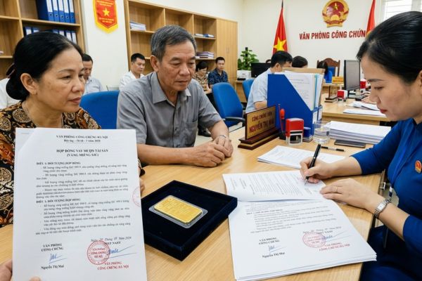Hợp đồng vay mượn tài sản là vàng miếng SJC: Lập văn bản công chứng